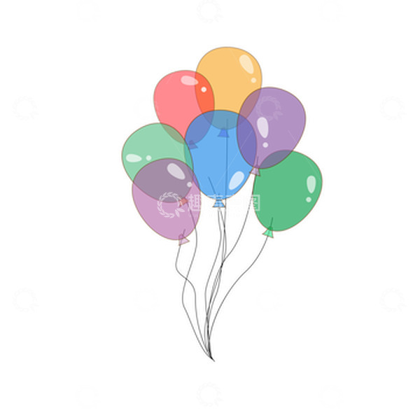 源文件下载【趣麦麦图】六一儿童节卡通多彩气球元素