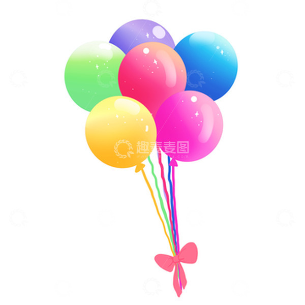 源文件下载【趣麦麦图】彩色卡通气球六一儿童节元素