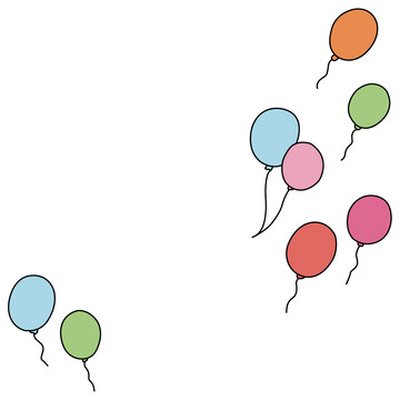 扁平风手绘简约小气球