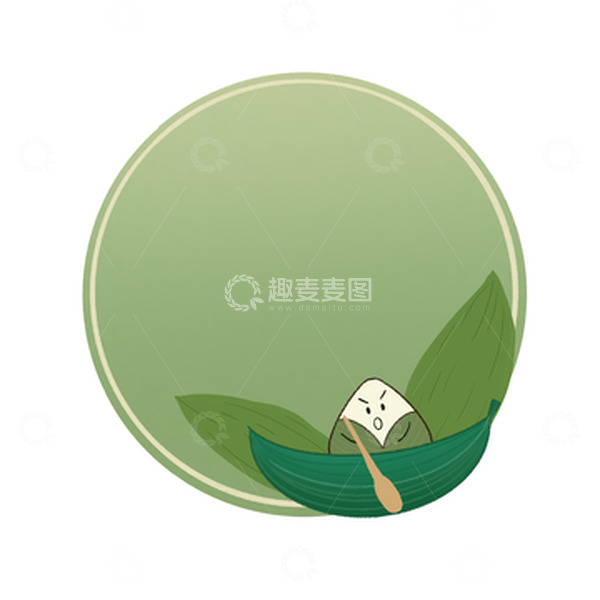 源文件下载【趣麦麦图】端午节扁平风卡通手绘边框插画