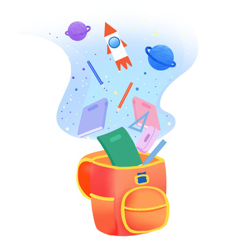 卡通书包六一儿童节元素