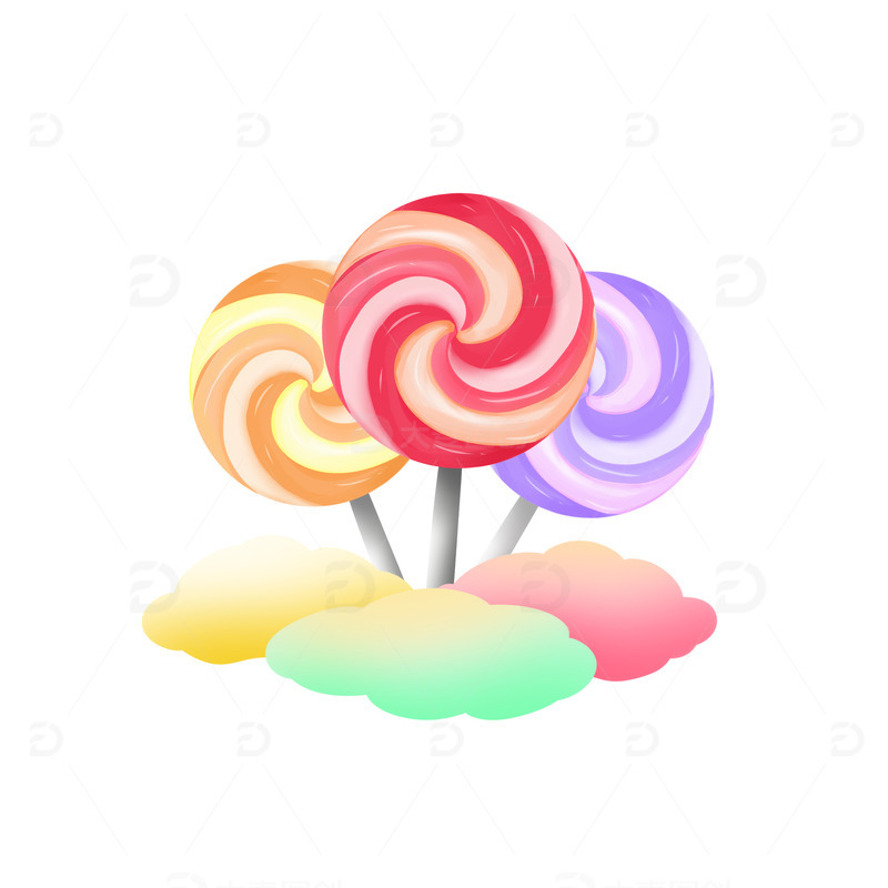 手绘卡通云朵儿童节梦幻装饰元素