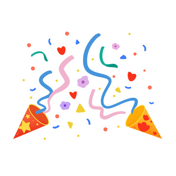 彩色卡通彩带六一儿童节元素