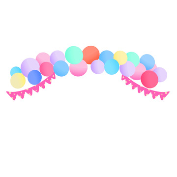 彩色卡通气球庆祝六一儿童节元素