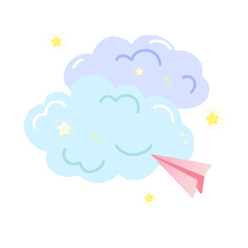 可爱卡通纸飞机六一儿童节元素