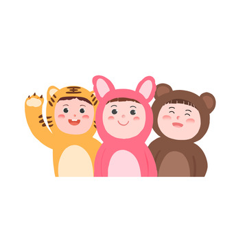 可爱卡通小孩六一儿童节元素