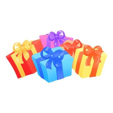 彩色卡通礼物六一儿童节元素