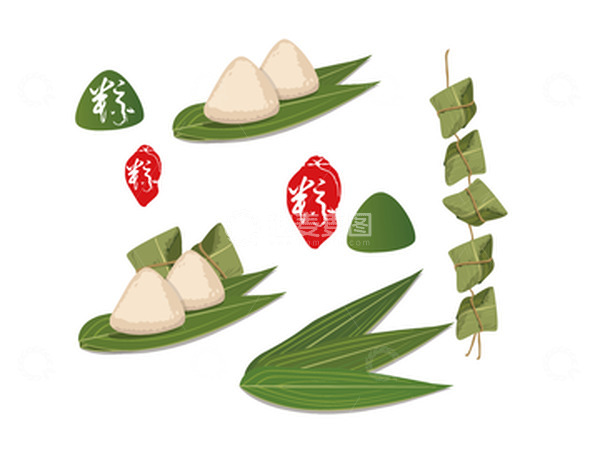 源文件下载【趣麦麦图】端午节手绘矢量粽子