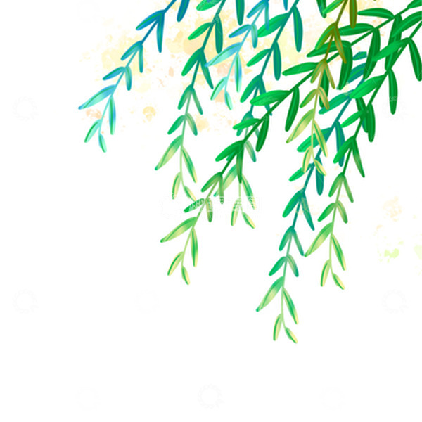源文件下载【趣麦麦图】绿色小清新夏天春天柳叶