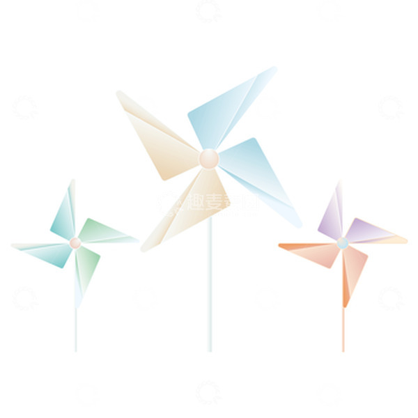 源文件下载【趣麦麦图】六一儿童节彩色矢量风车