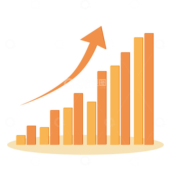 源文件下载【趣麦麦图】橙色业绩图表箭头简约升级手绘