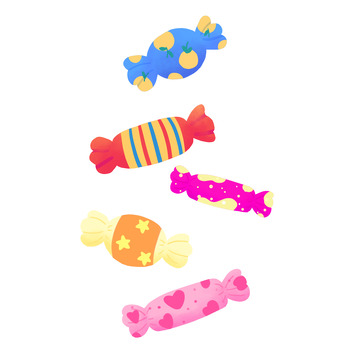 多彩的糖果六一儿童节卡通元素