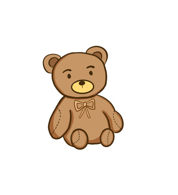 棕色六一儿童节小熊玩偶玩具手绘图