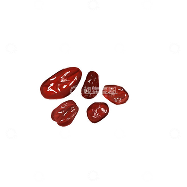 源文件下载【趣麦麦图】红色小清新红枣端午粽子手绘图