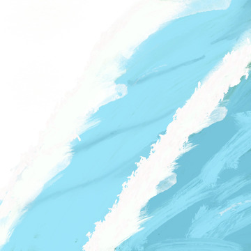 蓝色小清新海浪海边手绘图