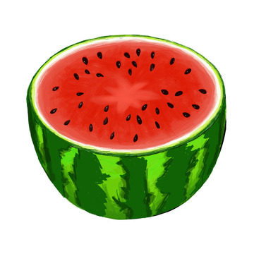 手绘生鲜 新鲜 蔬果 西瓜