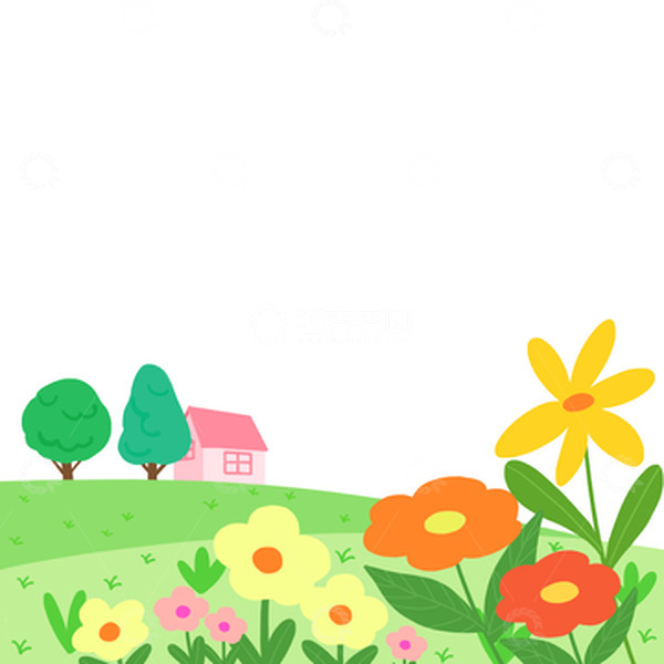 源文件下载【趣麦麦图】卡通花朵六一儿童节元素