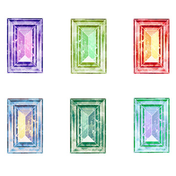 亮晶晶的方形宝石