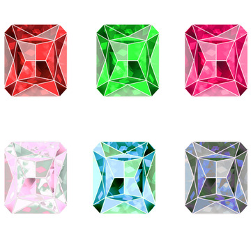 闪亮亮的方形宝石