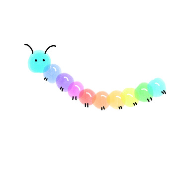 彩色五彩缤纷毛毛虫元素