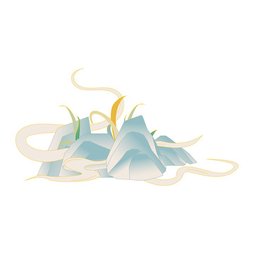 芒种国风山纹云纹装饰