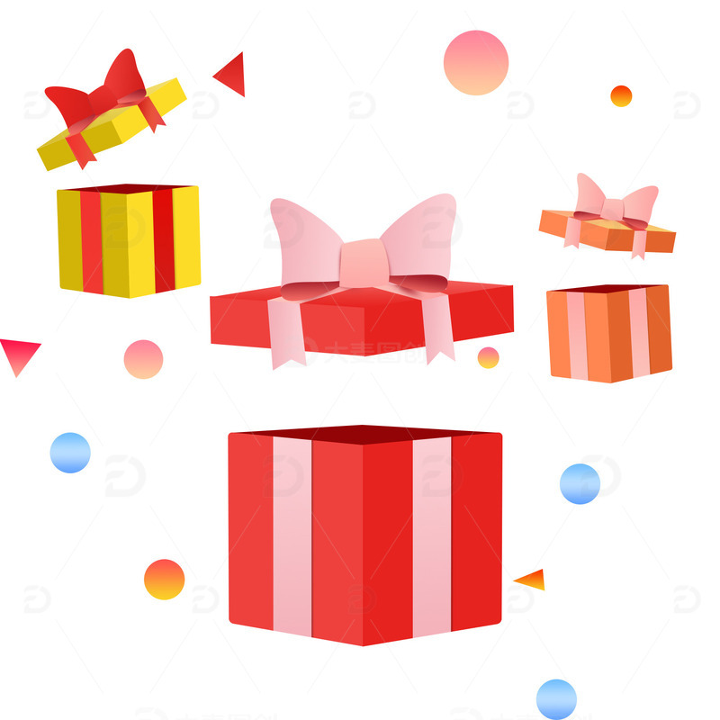 618彩色礼品礼盒装饰