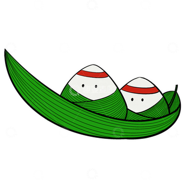 源文件下载【趣麦麦图】手绘端午节粽子划船装饰元素