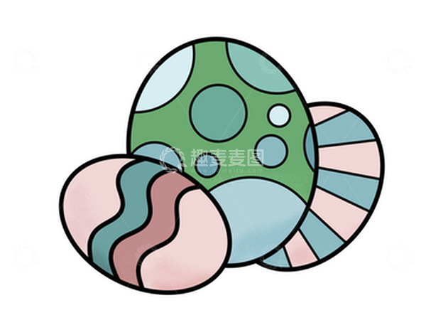 源文件下载【趣麦麦图】彩色简笔画彩蛋六一儿童节手绘图