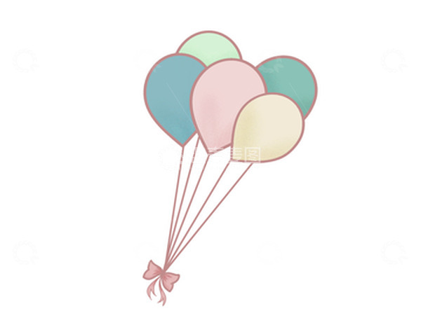 源文件下载【趣麦麦图】彩色简笔气球六一儿童节手绘图