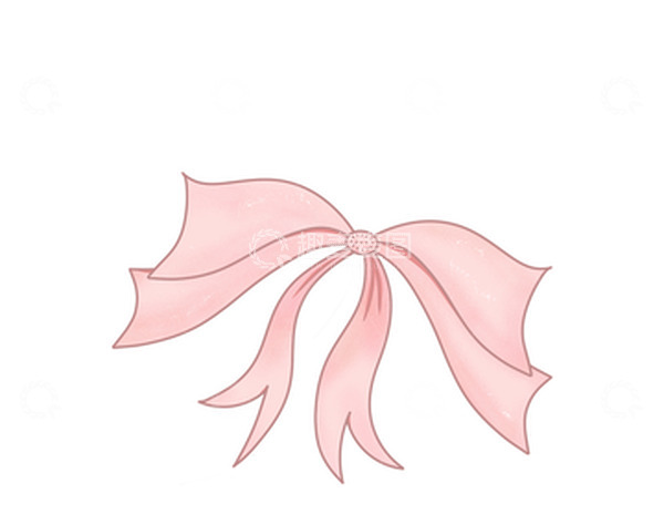 源文件下载【趣麦麦图】粉色简笔蝴蝶结六一儿童节手绘图
