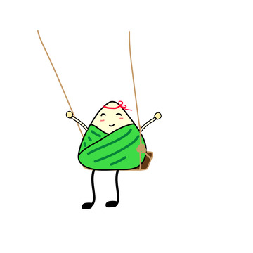 荡秋千快乐的夏天粽子端午节