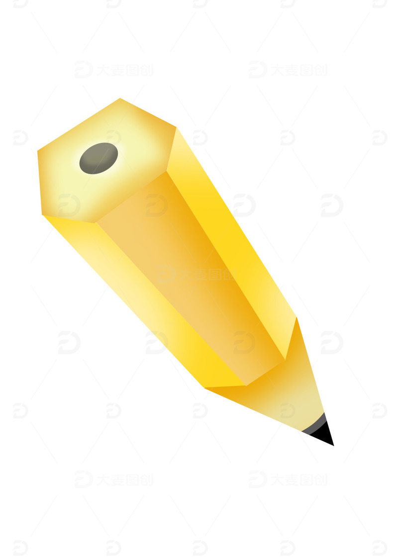 黄色卡通铅笔六一儿童节学习补习