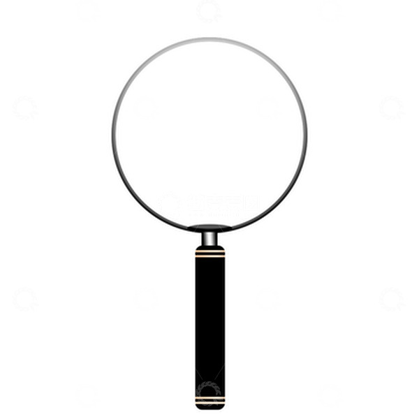 源文件下载【趣麦麦图】黑色简约手持放大镜元素