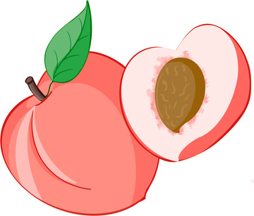 卡通桃子水蜜桃元素