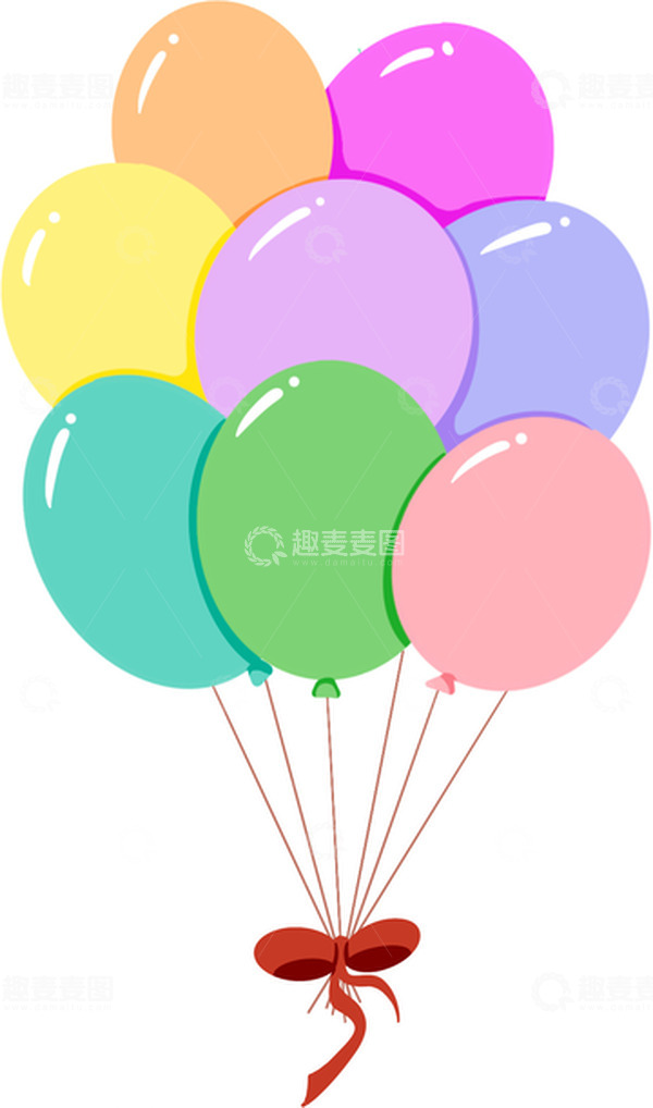 源文件下载【趣麦麦图】六一儿童节卡通气球元素