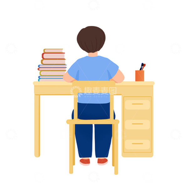 源文件下载【趣麦麦图】中高考生认真学习元素