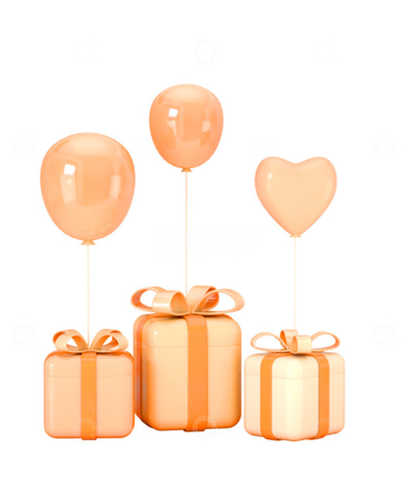源文件下载【趣麦麦图】橙色礼物盒蝴蝶结