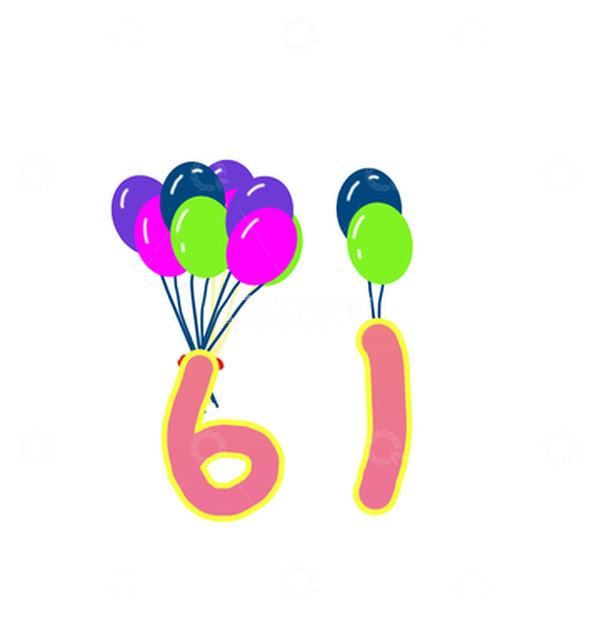 源文件下载【趣麦麦图】彩色气球文字