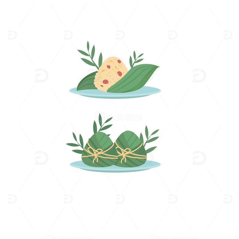 端午粽子手绘卡通