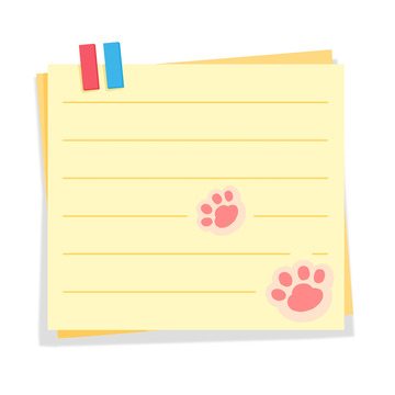 可爱猫爪便利贴便签元素