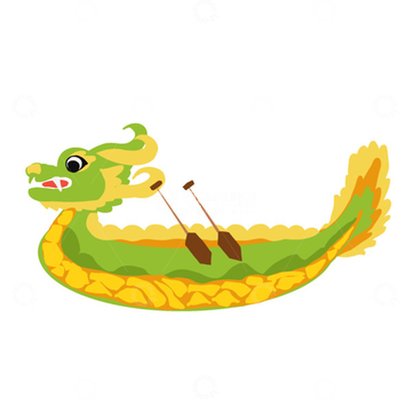 源文件下载【趣麦麦图】黄色小清新赛龙舟端午节手绘图