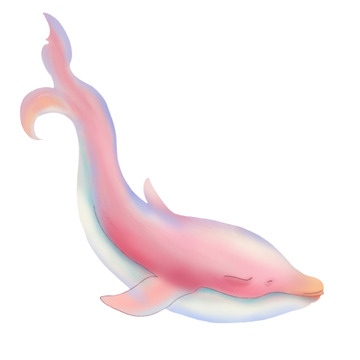 粉色鱼装饰元素手绘图