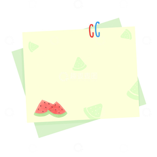 源文件下载【趣麦麦图】清新夏日水果西瓜便签元素