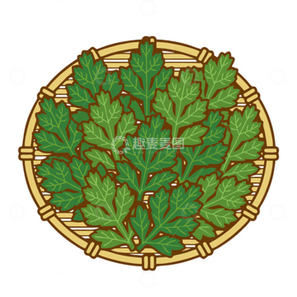 源文件下载【趣麦麦图】放在篮子的艾蒿