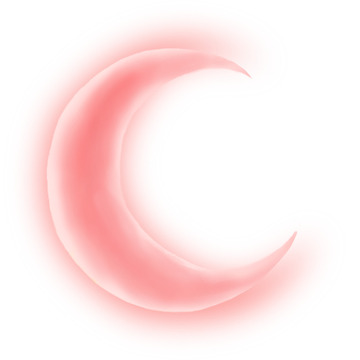 粉色月亮装饰元素手绘图