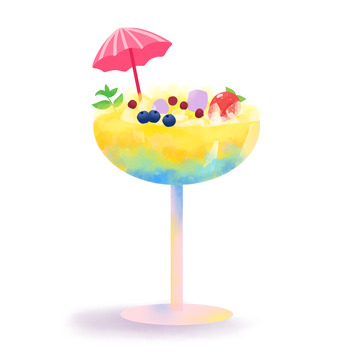 手绘水果冰沙夏至清凉元素