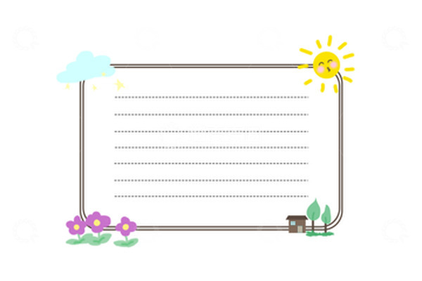 源文件下载【趣麦麦图】白色卡通扁平文本框边框