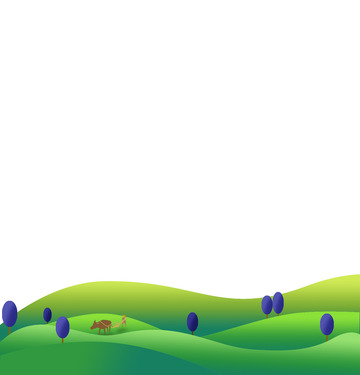 绿色手绘芒种小清新田野耕牛