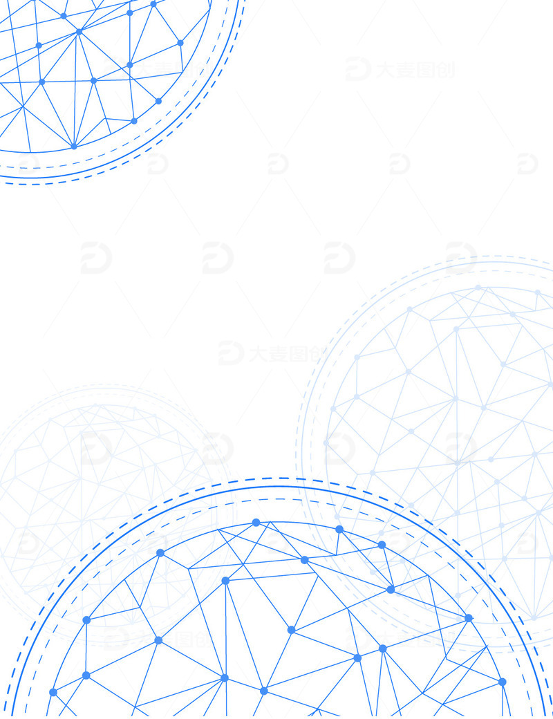 源文件下载【趣麦麦图】蓝色科技互联网商务球体圆形线条装饰背景