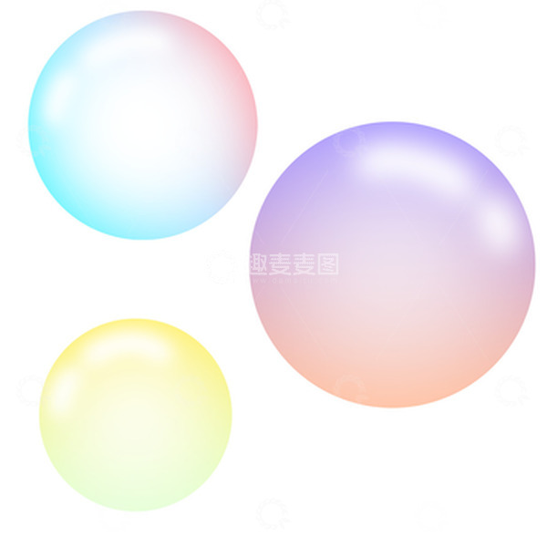 源文件下载【趣麦麦图】渐变清新透明球元素